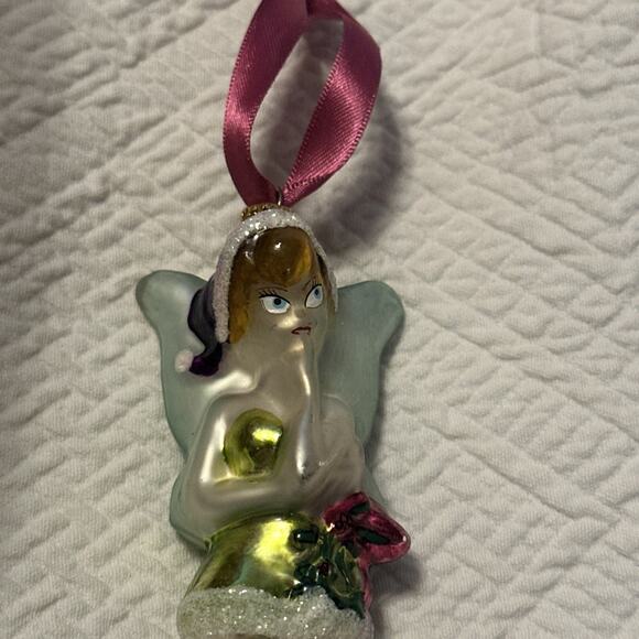 Disney Tinker Bell 5" Blown Glass Christmas Ornament Disney - Picture 2 of 6